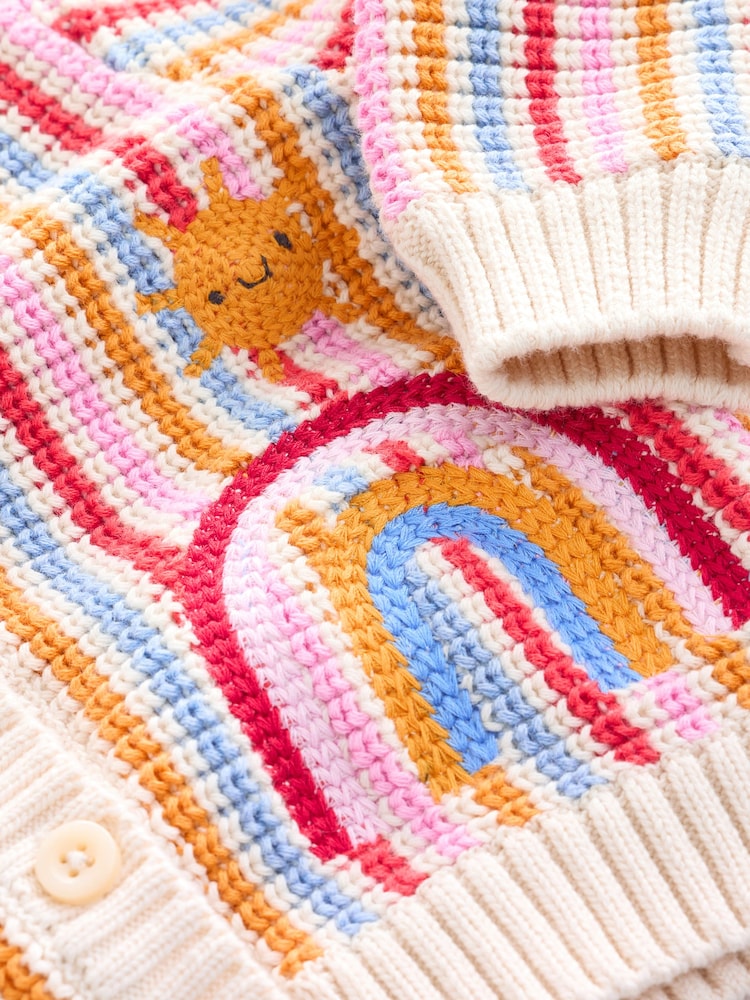 Multicolour Bright Stripe Knitted Baby Cardigan (0mths-2yrs)