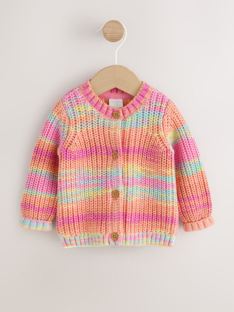 Multicolour Stripe Knitted Baby Cardigan (0mths-2yrs) - Multicolour / 12 - 18 Months (80 - 86cm)
