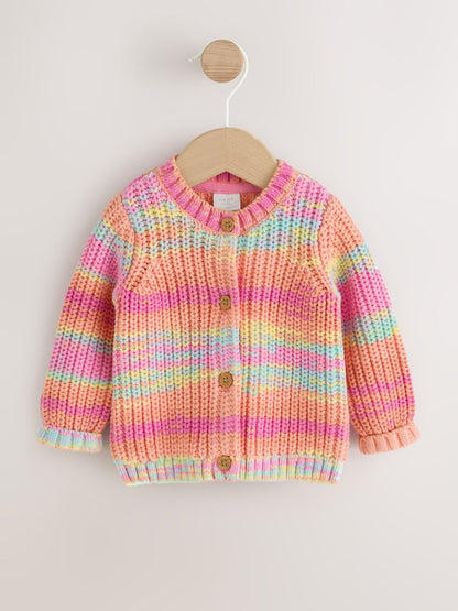 Multicolour Stripe Knitted Baby Cardigan (0mths-2yrs) - Multicolour / 12 - 18 Months (80 - 86cm)