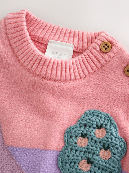 Pink Hamish Character Knitted Scene Jumper and Leggings Baby Set (0mths-2yrs)