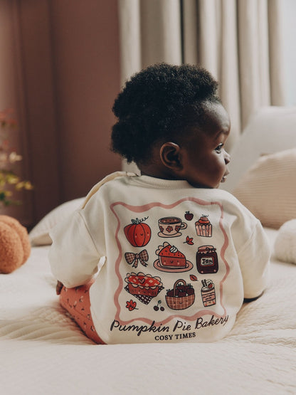 Ecru Pumpkin Sweat Top and Leggings Set (0mths-2yrs) - Ecru Pumpkin / Up to 1 Month (50-56cm)