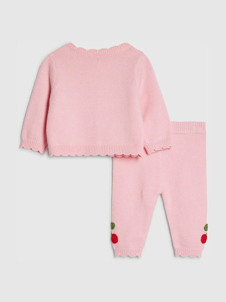 River Island Pink Strawberry &amp; Cherry Cardigan Set