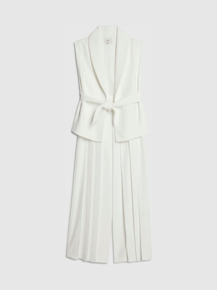 River Island White Sleeveless Blazer &amp; Pleated Trousers Set