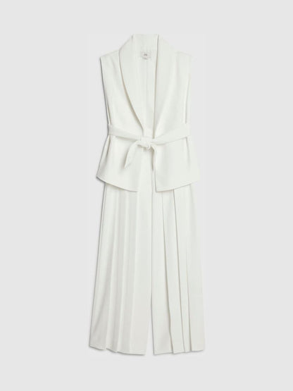 River Island White Sleeveless Blazer &amp; Pleated Trousers Set