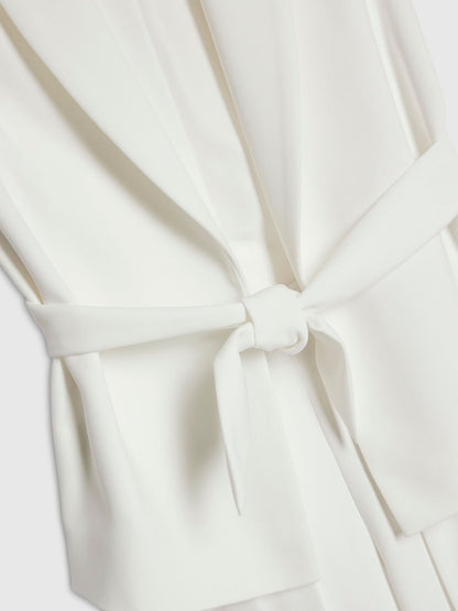 River Island White Sleeveless Blazer &amp; Pleated Trousers Set