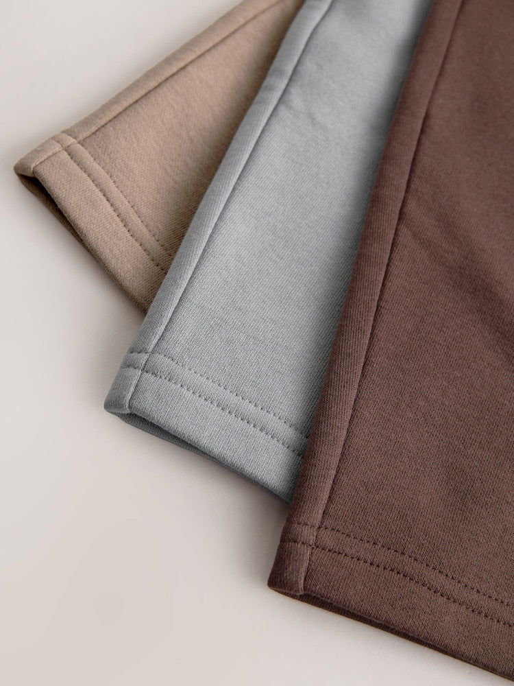Brown/Grey Wide Joggers 3 Pack (3mths-7yrs) - Size 3-6 Months (62-68cm)