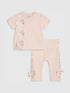 River Island Pink Branded Satin Bow T-Shirt and Leggings Set
