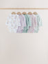 Lilac/Sage Fairy Mouse Long Sleeve Baby Bodysuits 5 Pack - Up to 1 Month (50-56cm)