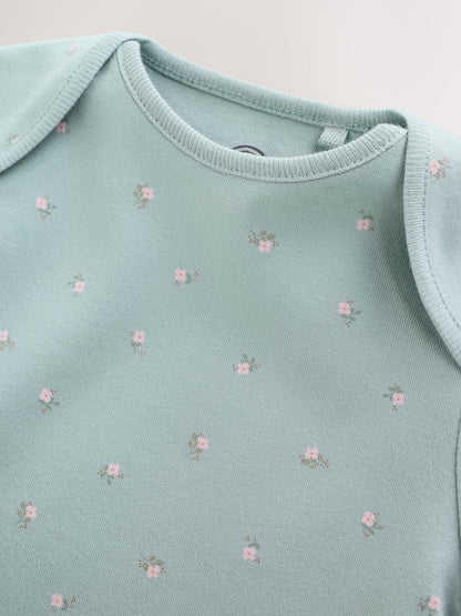 Lilac/Sage Fairy Mouse Long Sleeve Baby Bodysuits 5 Pack