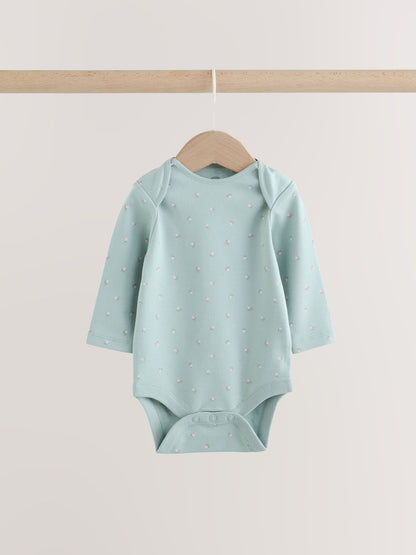 Lilac/Sage Fairy Mouse Long Sleeve Baby Bodysuits 5 Pack