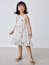 Baker by Ted Baker Linen Blend Floral Print Tiered Dress