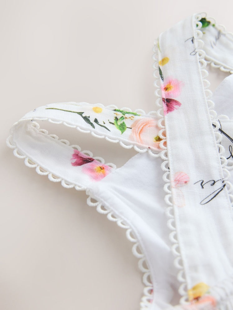 Baker by Ted Baker Linen Blend Floral Print Tiered Dress