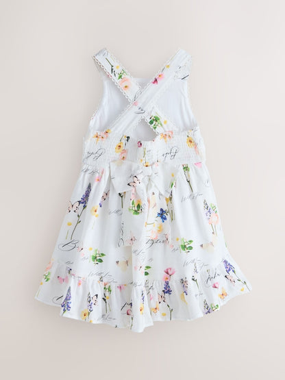 Baker by Ted Baker Linen Blend Floral Print Tiered Dress