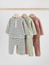 Green/Blue/Brown Stripe Baby Top & Leggings 6 Piece Set (0mths-3yrs) - Size Up to 1 Month (56cm) - Green/Blue/Brown Stripe