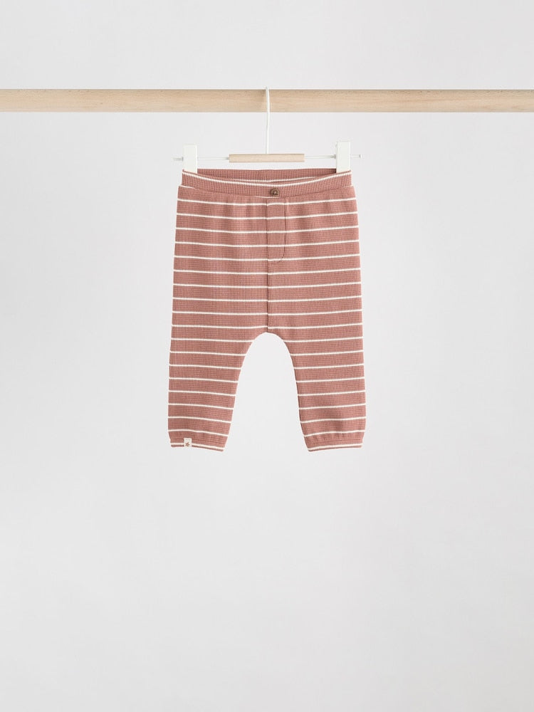 Green/Blue/Brown Stripe Baby Top &amp; Leggings 6 Piece Set (0mths-3yrs) - Size Up to 1 Month (56cm)