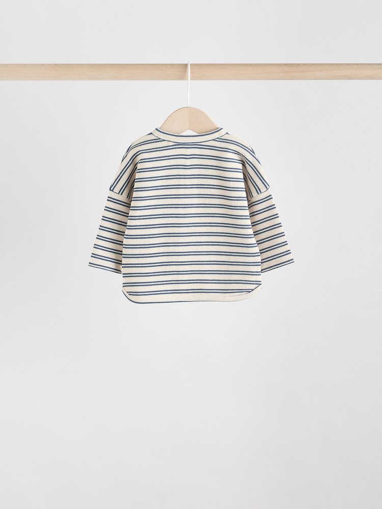 Green/Blue/Brown Stripe Baby Top &amp; Leggings 6 Piece Set (0mths-3yrs) - Size Up to 1 Month (56cm)