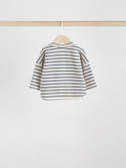 Green/Blue/Brown Stripe Baby Top &amp; Leggings 6 Piece Set (0mths-3yrs) - Size Up to 1 Month (56cm)