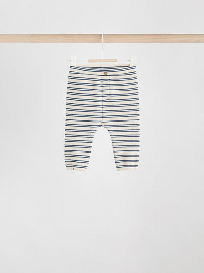 Green/Blue/Brown Stripe Baby Top &amp; Leggings 6 Piece Set (0mths-3yrs) - Size Up to 1 Month (56cm)