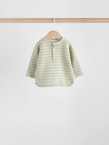 Green/Blue/Brown Stripe Baby Top &amp; Leggings Set 6 Piece (0mths-3yrs)