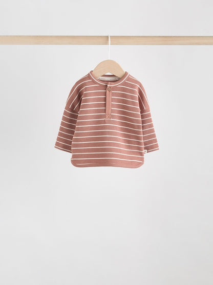 Green/Blue/Brown Stripe Baby Top &amp; Leggings 6 Piece Set (0mths-3yrs) - Size Up to 1 Month (56cm)