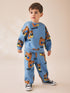 Blue All Over Print Crew Neck Sweat Top and Joggers Set (3mths-7yrs) - Blue / 12-18 Months (80-86cm)
