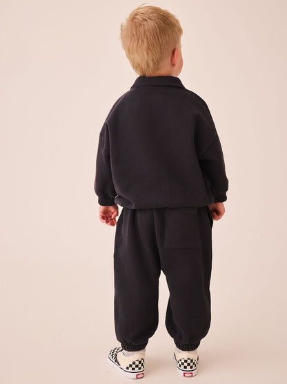 Charcoal Grey Popper Neck Sweat Top and Joggers Set (3mths-7yrs)