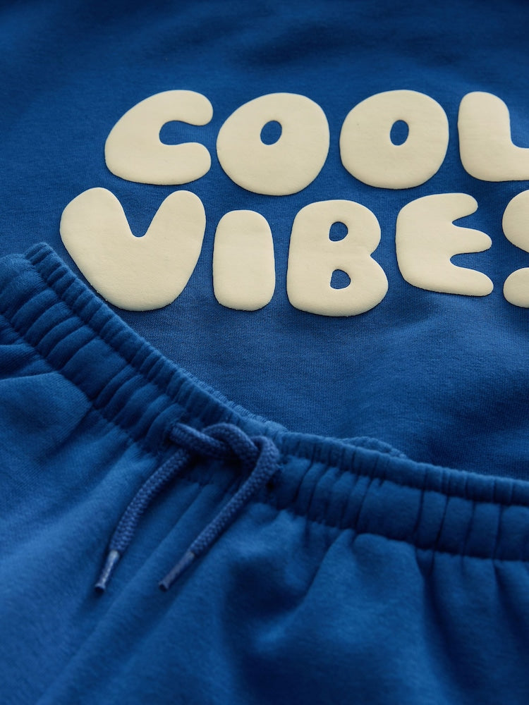 Cobalt Blue Back Print Hoodie and Joggers Set (3mths-7yrs)