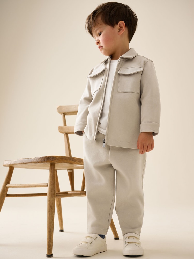 Cream Smart Jacket Top & Trousers Set 3 Piece (3mths-7yrs)