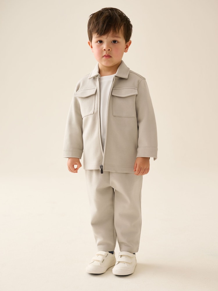 Cream Smart Jacket Top &amp; Trousers Set 3 Piece (3mths-7yrs)