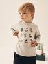 Cream Embroidered Long Sleeve Christmas T-Shirt (3mths-7yrs) - Cream Embroidered Long Sleeve Christmas / 12-18 Months (80-86cm)