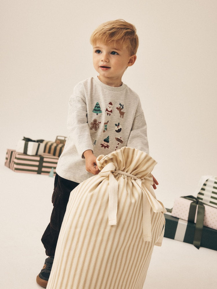 Cream Embroidered Long Sleeve Christmas