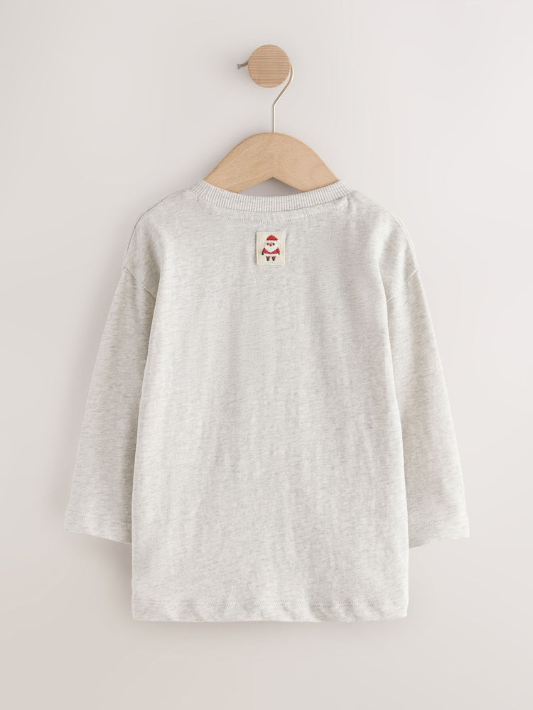 Cream Embroidered Long Sleeve Christmas