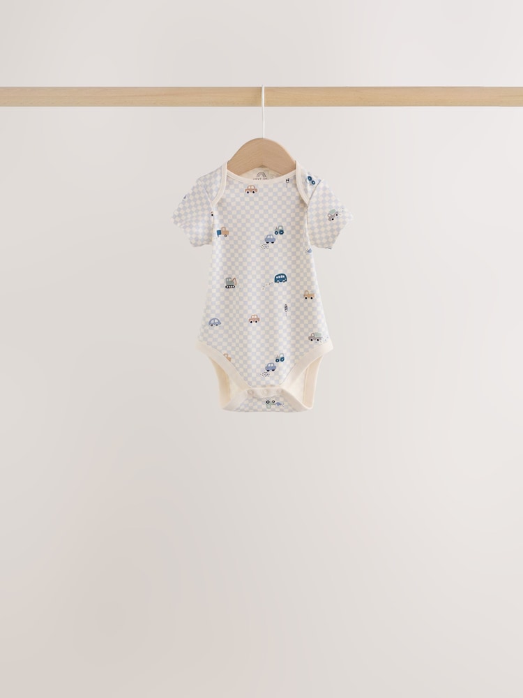 Blue Character Short Sleeve Baby Bodysuits 7 Pack