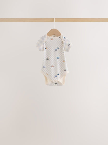 Blue Character Short Sleeve Baby Bodysuits 7 Pack