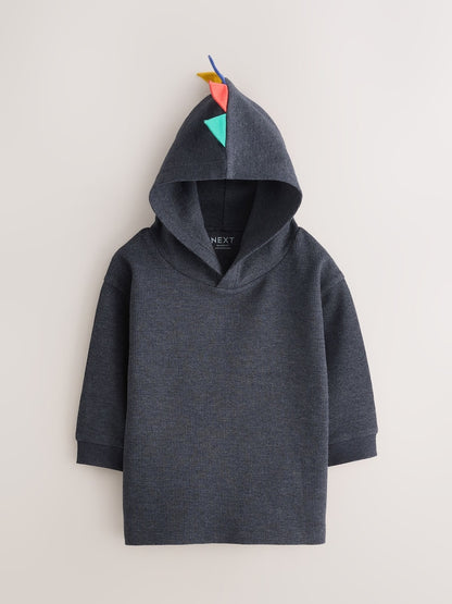 Navy Dinosaur Spike Long Sleeve Hoodie (3mths-7yrs) - Navy Dinosaur Spike / 12-18 Months (80-86cm)