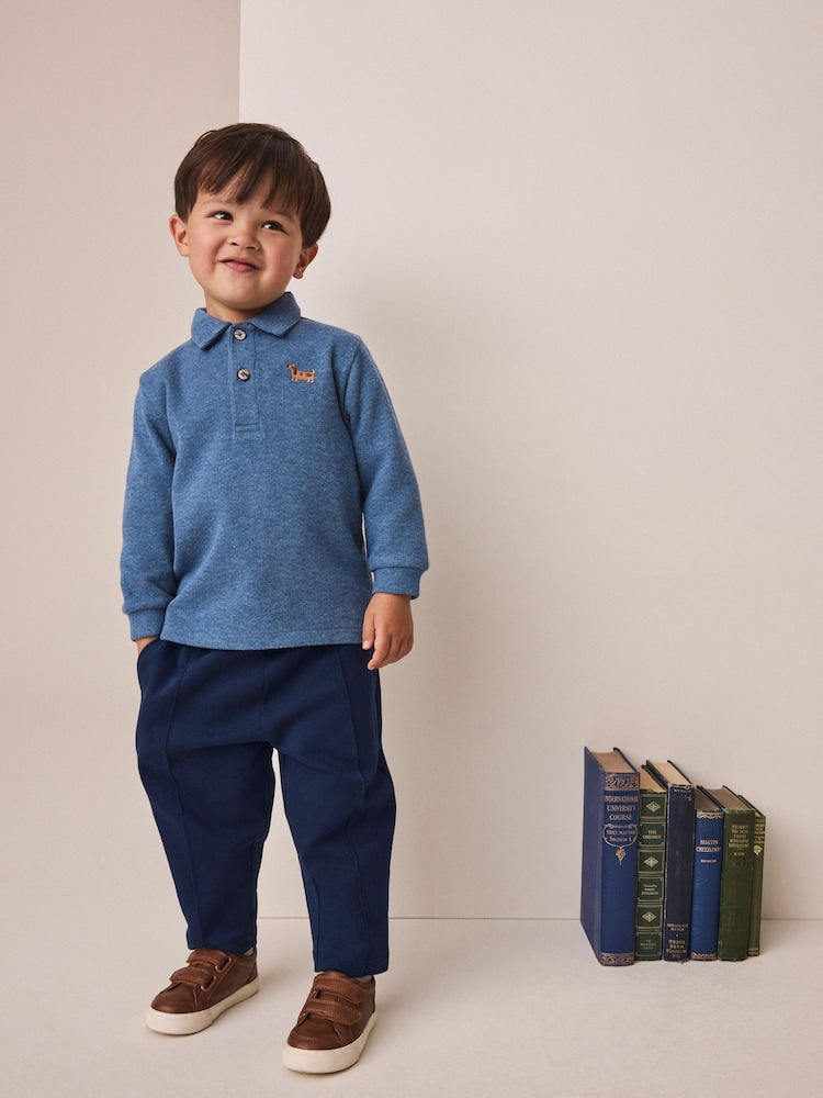 Blue Long Sleeve Polo Top and Joggers Set (3mths-7yrs) - Blue / 12-18 Months (80-86cm)