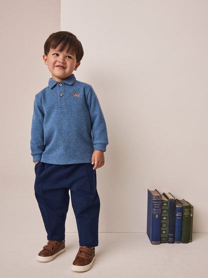 Blue Long Sleeve Polo Top and Joggers Set (3mths-7yrs) - Blue / 12-18 Months (80-86cm)