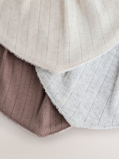 Neutral Brown Bibs 3 Pack - Size One
