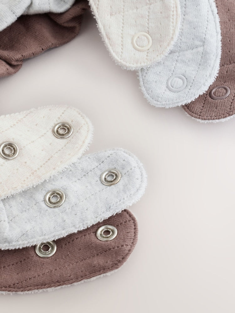 Neutral Brown Bibs 3 Pack - Size One
