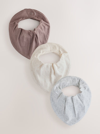 Neutral Brown Bibs 3 Pack - Size One
