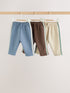 Blue/Brown/Cream Baby Straight Leg Joggers 3 Pack (0mths-2yrs) - Blue/Brown/Cream / Up to 1 Month (50-56cm)