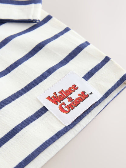 White Stripe Long Sleeve Wallace &amp; Gromit T-Shirt (3mths-8yrs)