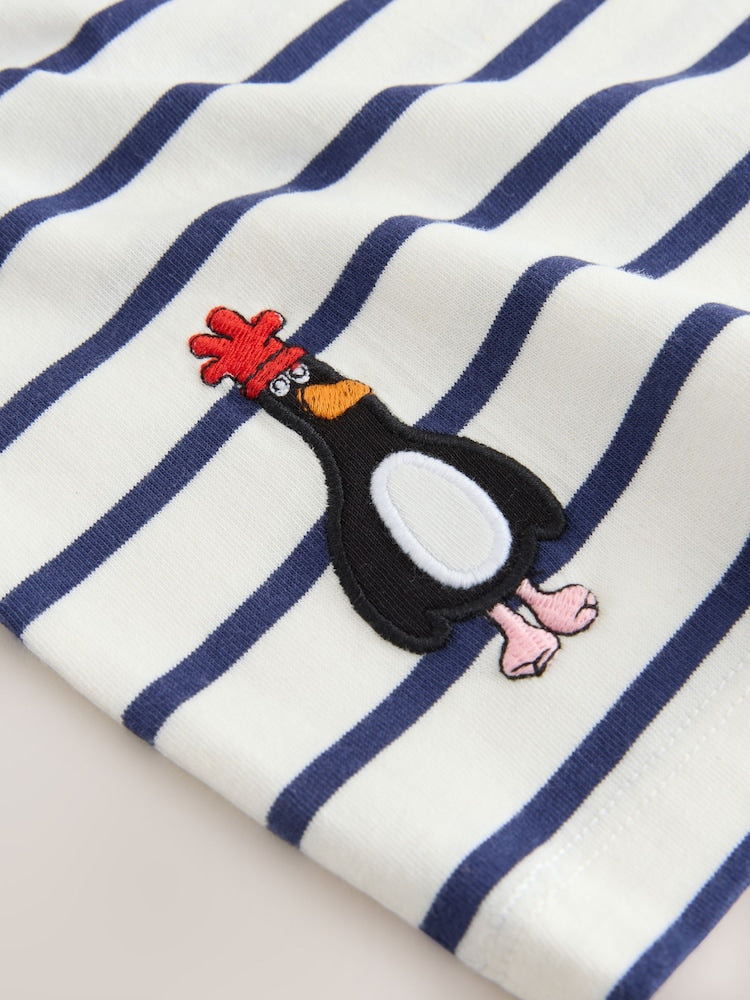 White Stripe Long Sleeve Wallace &amp; Gromit T-Shirt (3mths-8yrs)