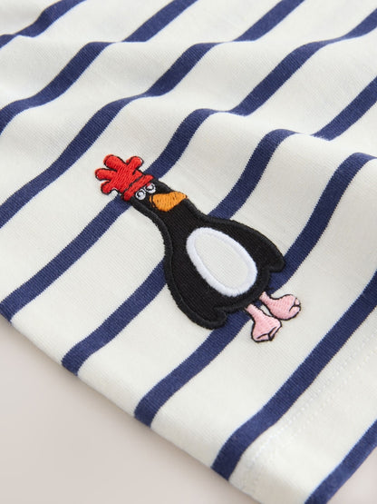 White Stripe Long Sleeve Wallace &amp; Gromit T-Shirt (3mths-8yrs)