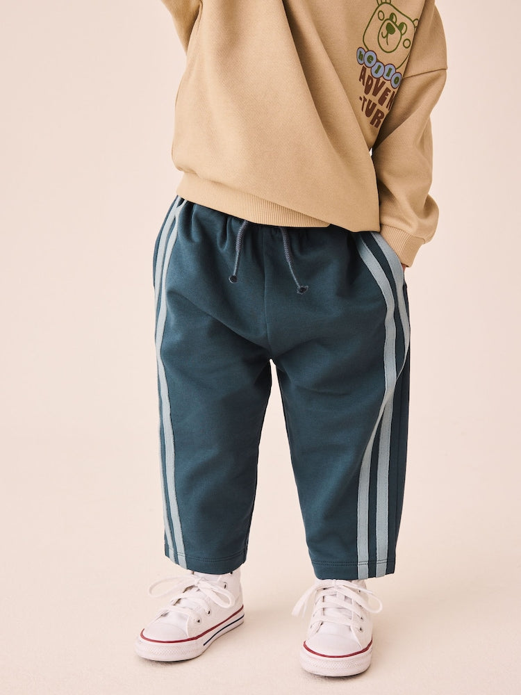 Teal Blue Wide Leg Side Stripe Joggers (3mths-7yrs) - Size 3-6 Months (62-68cm) - Teal Blue
