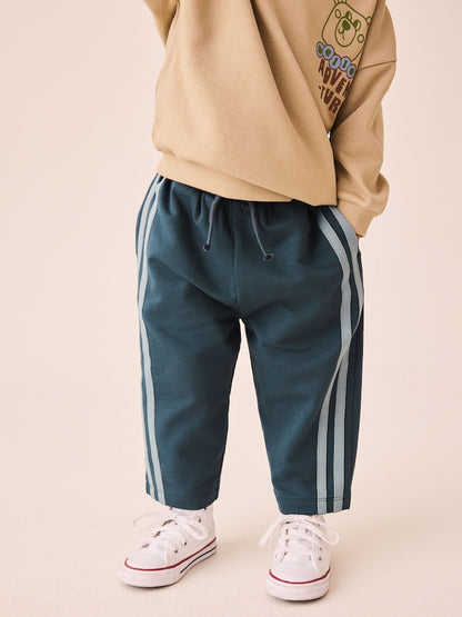 Teal Blue Wide Leg Side Stripe Joggers (3mths-7yrs) - Size 3-6 Months (62-68cm) - Teal Blue