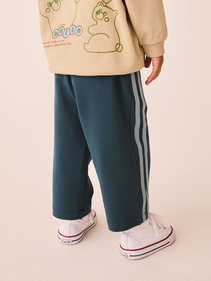 Teal Blue Wide Leg Side Stripe Joggers (3mths-7yrs) - Size 3-6 Months (62-68cm)