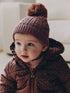Brown Cable Knitted Cable Knitted Pom Baby Beanie Hat - Brown Cable Knitted / Up to 1 Month (50-56cm)