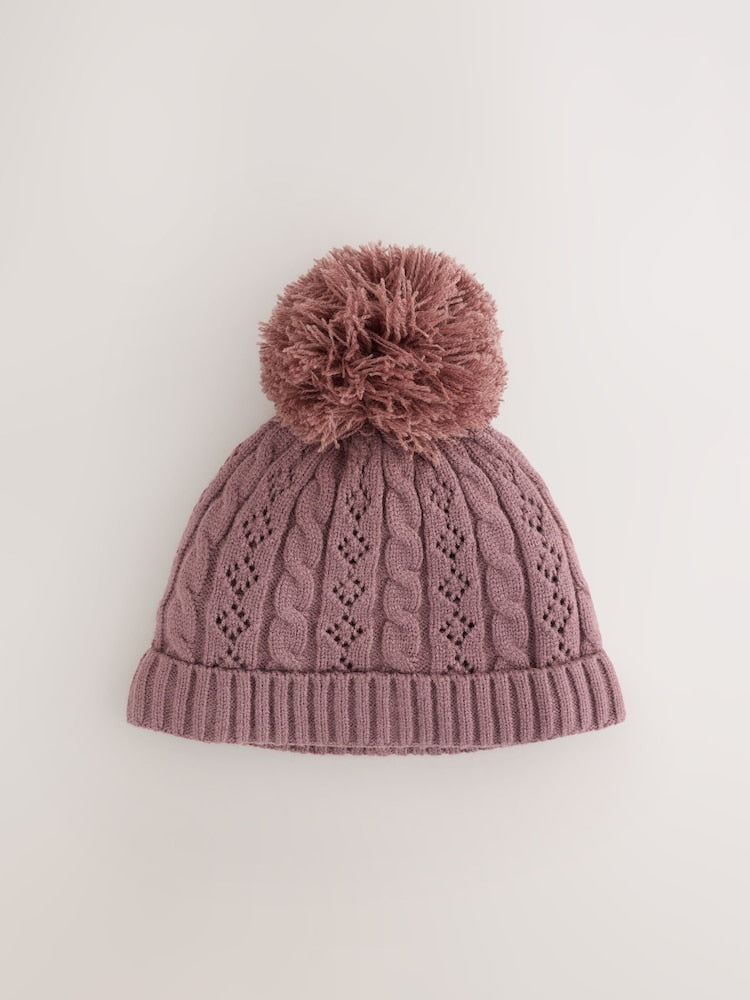 Brown Cable Knitted