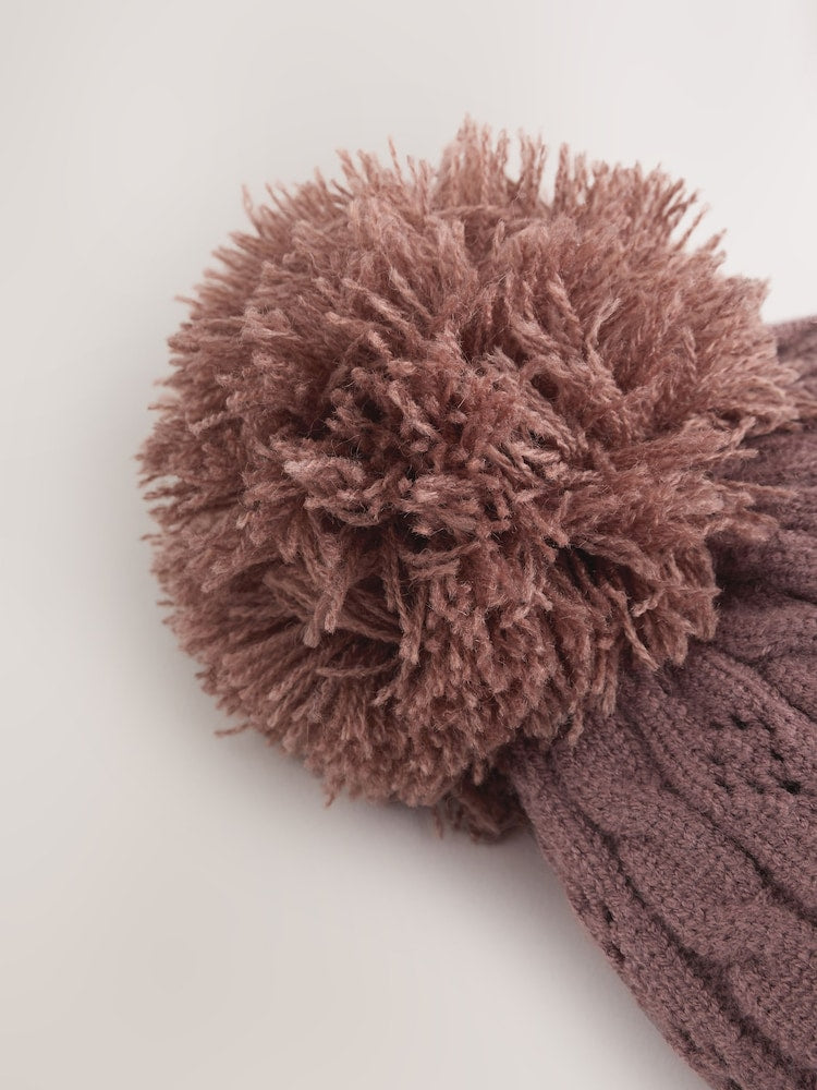 Brown Cable Knitted